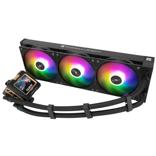 Thermalright TR FW 360 Negro ARGB CPU refrigeración por agua, refrigeración 360 AIO, IPS 320 x 240, pantalla LCD con pantalla IPS de 2,4 pulgadas, enfriador líquido para CPU AMD/Intel LGA1851, AM5