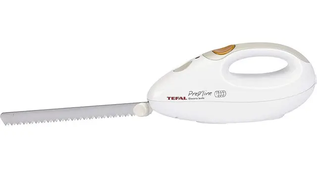 Tefal Prep'Line 852331 Cuchillo Eléctrico, 100 W, Acero Inoxidable, Blanco
