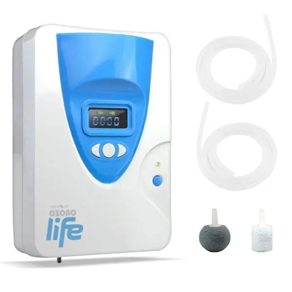 LIFE Vida10 Ozonizador Generador de Ozono y Aniones – Purificador de Aire y Agua 400mg/h – 70-80 m² – Incluye 2 Piedras Difusoras – Certificado CE RoHS