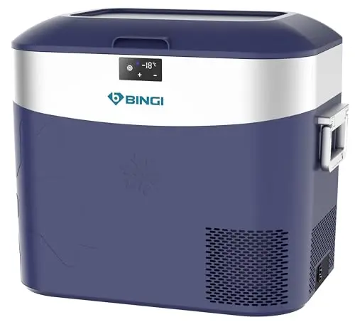 BINGI Nevera Portátil Eléctrica 22L,Nevera y Congelador Compresor Portátil,Refrigerador de Coche 12V/24V,mini frigorífico CA 220v Para Hogar,Conducción,Camping,Viajes,Barco,-18ºC a +15ºC