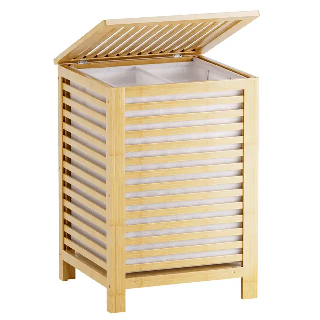 smibuy cesta ropa bambú 120l doble con