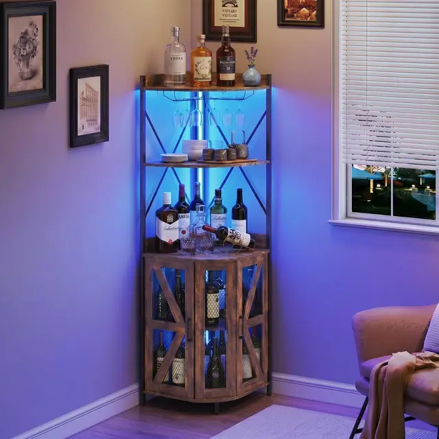 garvee armario vinos esquinero con led