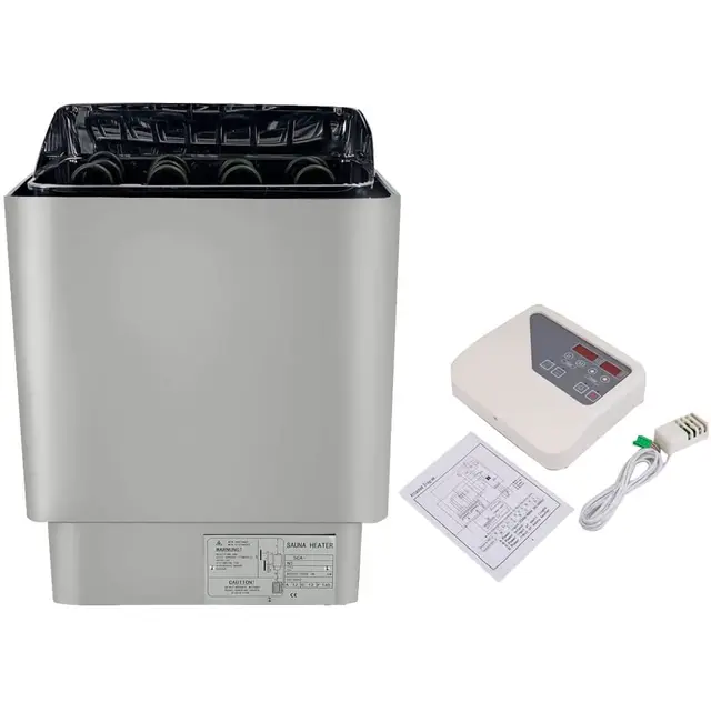 Calentador De Sauna, Calentador De Sauna Con Dispositivo De Control Externo Para Cabina 2-13 M³ Sauna Seca, Horno De Sauna Eléctrica, Pantalla LCD Sauna Calentador, 3-9 Kw 220 V Sauna Set,8.0KW