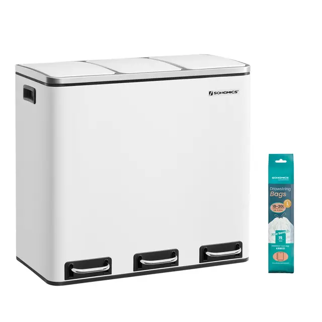 songmics ltb54wt cubo reciclaje 3x18l