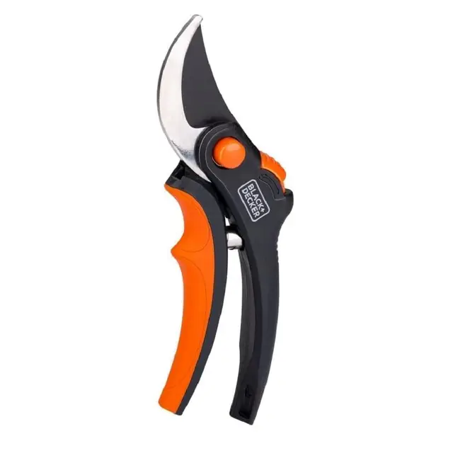 BLACK+DECKER Tijeras de podar - Cuchillas de acero endurecido - 13 MM - Negro/Naranja