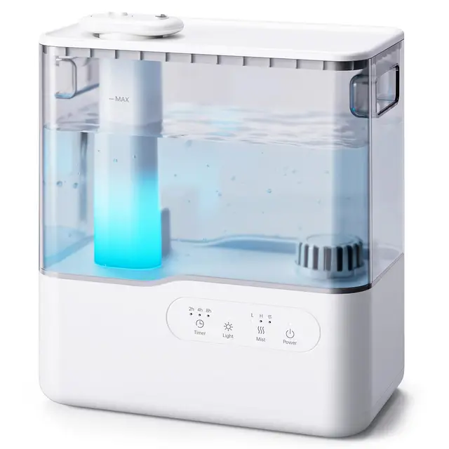 AROEVE Humidificador de Aire 5L, Ultrasónico Top-Fill Niebla Fría con Difusor de Aromas, Luz Ambiental, Temporizador, 36H Duración, 25dB Silencioso Humidificador para Hogar, Guardería, Bebés y Plantas