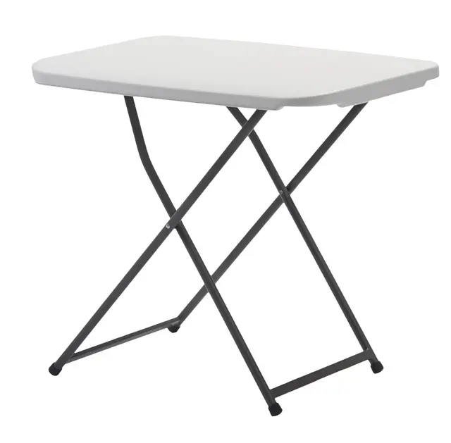 KG KITGARDEN - Mesa Plegable Auxiliar con Altura Ajustable, 50x75x56-73cm, Rectangular, Blanco