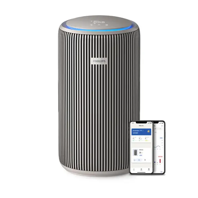 Philips PureProtect Serie 3200: Purificador de aire inteligente, HEPA y filtro de carbón activo, CADR 500 m³/h para 130 m², ultrasilencioso, captura el 99,97% de alérgenos, App conectada (AC3210/12)