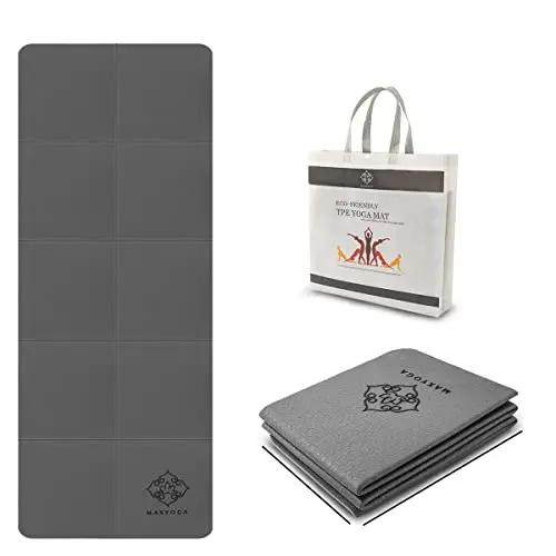 Esterilla Plegable para Yoga Colchoneta Yoga Mat Antideslizante y Ligera de Material Ecológico TPE. Tamaño Ideal 183cm x 61cm x 6mm.