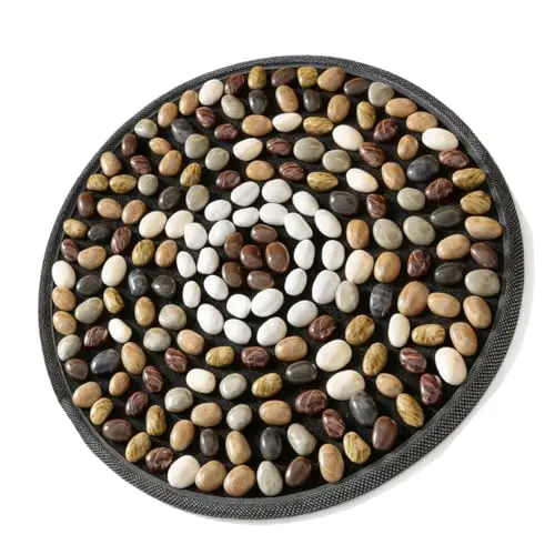 Alfombrilla de acupresión para pies con piedras naturales, almohadilla masajeadora circular de pies, alfombrilla de reflexología de punto de presión para relajación y bienestar