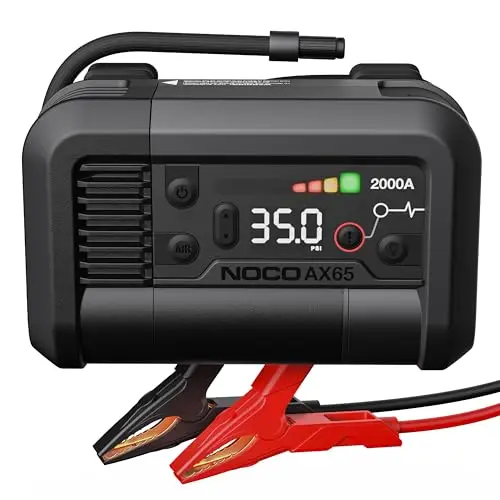 NOCO Boost Air AX65: Arrancador de 2000A con Compresor de Aire de 22A y 100 PSI - Motores de Gasolina de 8,0L y Diésel de 6,0L - Infla Neumáticos de 0 a 40 PSI en 2,0 Minutos
