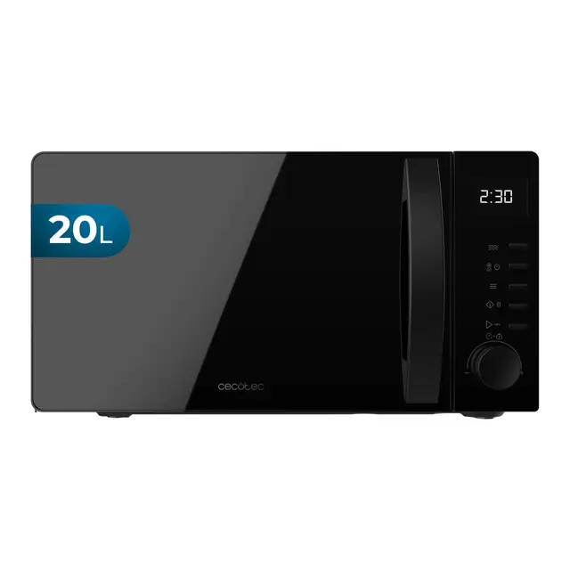 Cecotec Microondas Digital Proclean 5005 Black. 700W, 20L, Tecnología 3DWave, 5 Niveles Potencia, Temporizador 30 Min, Descongelación, Pantalla con Reloj, Comidas Listas al Instante