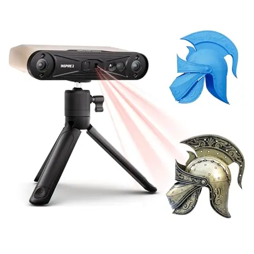 Revopoint INSPIRE 2 Escáner 3D para Impresión 3D, Precisión hasta 0,03 mm, Láser Multilínea y Luz Estructurada, Escaneo Inalámbrico y Exterior, a Todo Color, para iOS/Android/macOS/Win10/11, Estándar