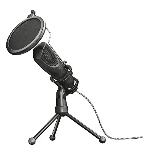 GXTrust 232 Mantis Micrófono USB con Trípode y Filtro Pop, Micro para Streaming, Grabar, Podcast, Vlog, PC, Ordenador, Portátil, PS4, PS5 – Negro
