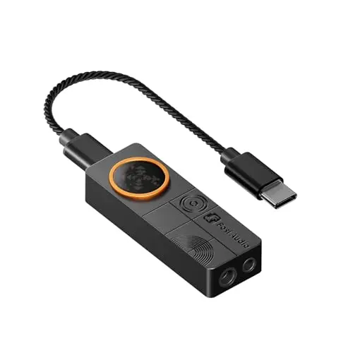 Fosi Audio DS3 Dongle Amplificadore DAC USB-C, Amplificadors de Auriculares Portátil con Audio Espacial 7.1 para Juegos, ES9039Q2M XMOS POWERED,3,5 mm Simple&4,4 mm Balanceado para PC/PS5 (Negro)