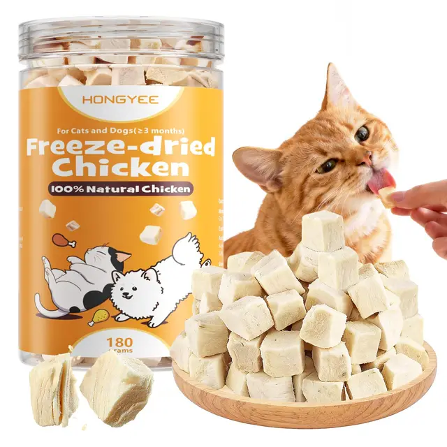 PuKui Bocadillos de Pollo Liofilizados para Gatos y Perros 180 g