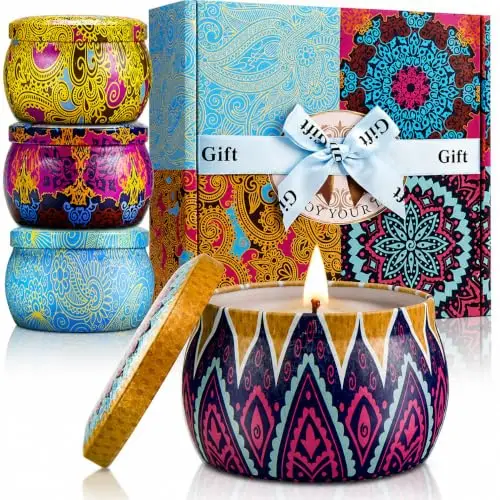 yming velas aromáticas soja 4 piezas