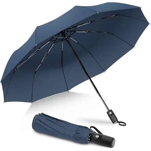 ZOMAKE Paraguas Plegable Antiviento,Pequeño Paragua Protección Solar UV para Mujer Hombre,Mini Umbrella con Apertura y Cierre Automático,Resistente al Viento de Secado Rápido