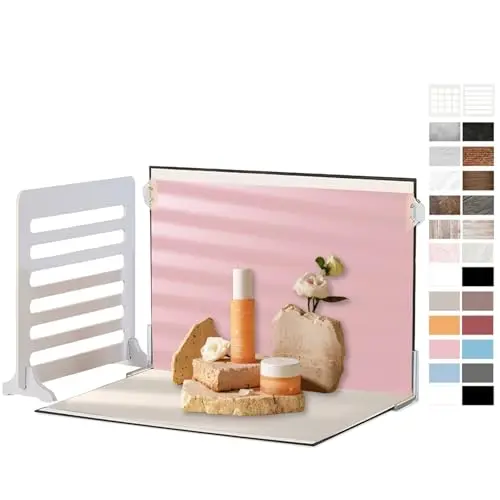 Kit de Tablero de Fondo para fotografía de Producto pequeño: 14 Piezas de 28 Patrones de Fondo de Alimentos, Accesorios Planos para Maquillaje cosmético de joyería, (16 x 11.5 Pulgadas)