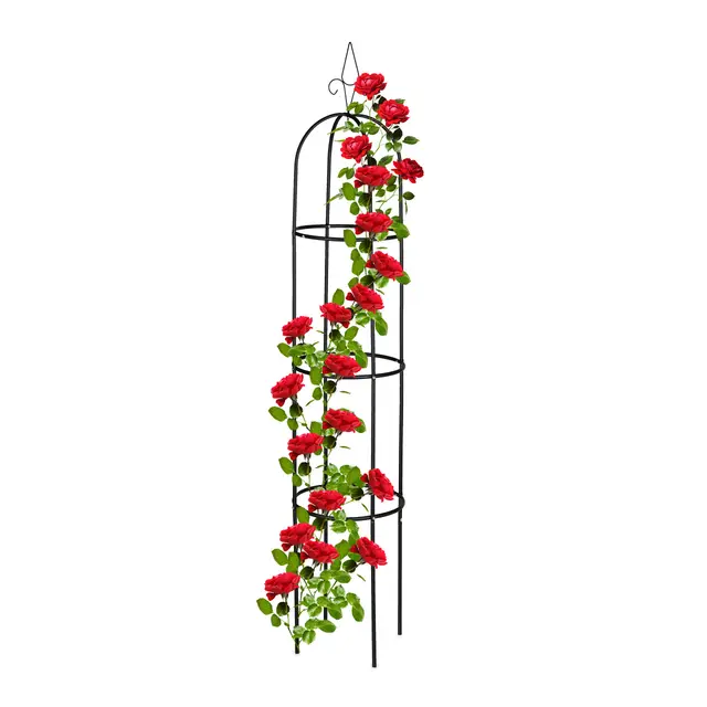 relaxdays obelisco jardín 200 cm negro