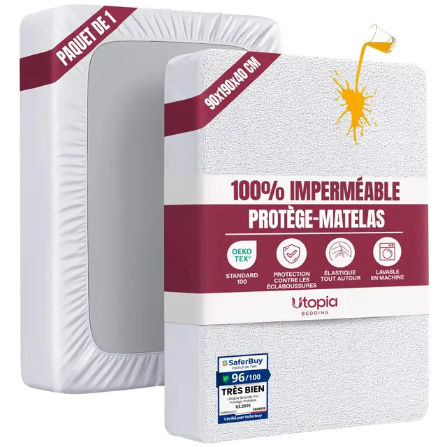 utopia bedding protector colchón 90x190