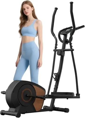 Bicicleta Elíptica para Casa, Aeriflo S100 Magnética con Bluetooth y App, Ultra Silenciosa <20dB, 16 Niveles de Resistencia, Volante 6 kg, Monitor LCD y Pulsómetro, Compacta para Piso y Apartamento