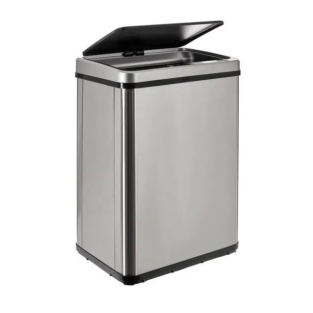 Well Home MOBILIARIO & DECORACIÓN Cubo de Basura Inteligente SIN Patas con Apertura automática y Contacto Manual de 40L, Alto: 55,5 (x35,5x26), Gris.
