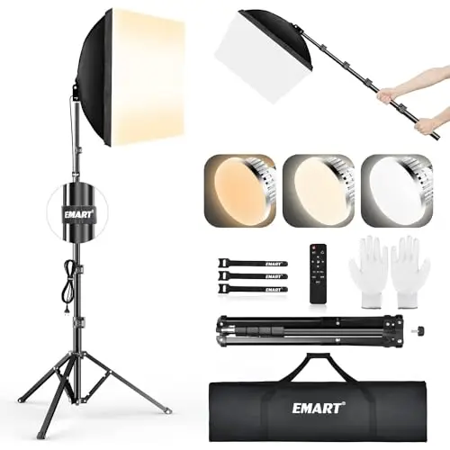 emart kit softbox 40x40cm led 85w