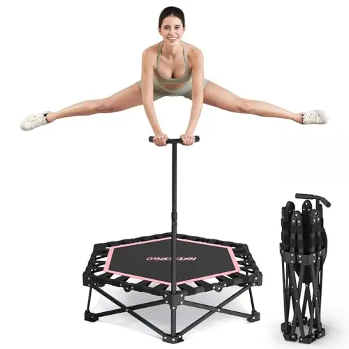 HXD-ERGO Cama Elástica Plegable Trampolín Fitness para Adultos y Niños 106 cm Uso Interior y Exterior Mini Trampolin Rebounder Saltador Elástico