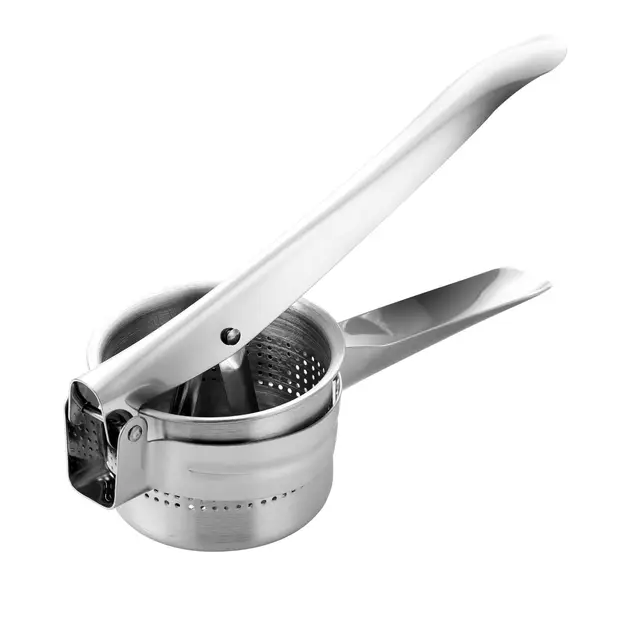 Wenrescry Prensa de Patatas de Acero Inoxidable, Herramienta de Cocina para Puré, Gnocchi, Spätzle y Espaguetis, Machacador Ergonómico, Fácil de Limpiar y Duradero
