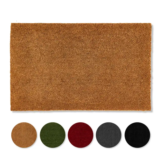 Carpido Felpudo Antideslizante de Coco - Felpudo Antibacteriano para Zonas Exteriores Cubiertas - Fibra Natural sostenible - 100% Coco - 40x60 cm - Natural