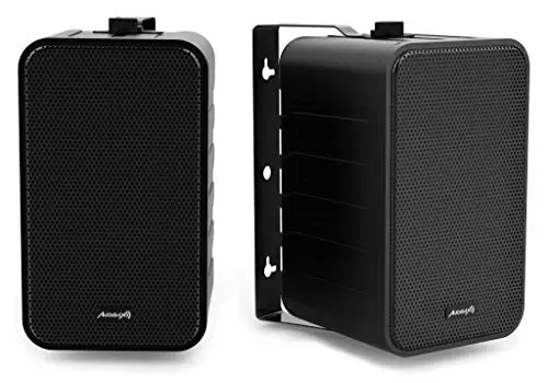 Audibax PR-42 Black Altavoces Estantería HiFi y Sonorización Negros con Soportes de Pared