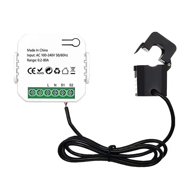POFET Medidor Inteligente Monitor de Energía WiFi Monitor de Uso de Electricidad 80A Compatible con Tuya Smart Life