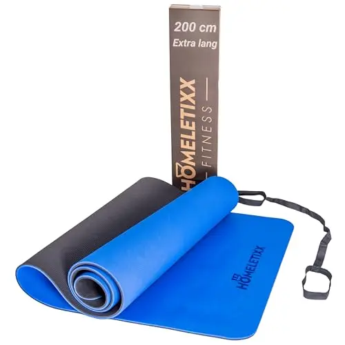 Esterilla de fitness de 200 cm, extra larga, antideslizante, esterilla de yoga y esterilla deportiva XL de 2 m de TPE premium para entrenamiento en casa y gimnasia, esterilla de entrenamiento para