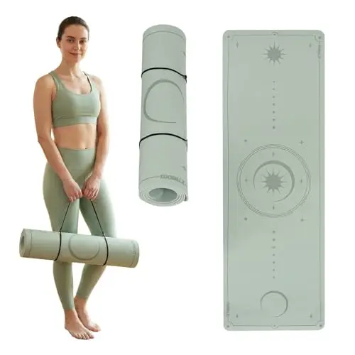 TREXO Esterilla de yoga de 183 x 61 cm y 6 mm de grosor, esterilla de yoga de TPE ecológico con superficie antideslizante, fuerte agarre en el suelo, resistente a daños, ligera