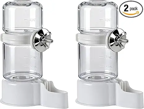 2 PCS Dispensador De Agua para Pájaros 140ml, Bebederos para Pajaros con Dispensador De Agua, Botellas Automáticas para Jaula, Comedero y Bebedero Pajaros Jaula Aves Pequeñas y Medianas