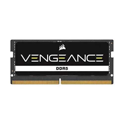 CORSAIR Vengeance SODIMM DDR5 RAM 48GB (1x48GB) hasta 4800MHz CL40-40-40-77 1.10V Intel XMP 3.0 Memoria del Portátil – Negro (CMSX48GX5M1A4800C40)