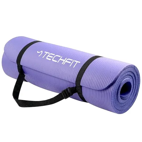 TechFit Esterilla de yoga profesional – Ideal para gimnasio en casa, ejercicios de suelo, camping, estiramiento