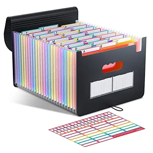 ThinkTex 26 Bolsillos Carpeta Clasificadora, A4 Carpetas Archivadoras Expandible, Portátil Acordeón Clasificador Documentos, Carpeta Separadores Archivador para Oficina, Escuela