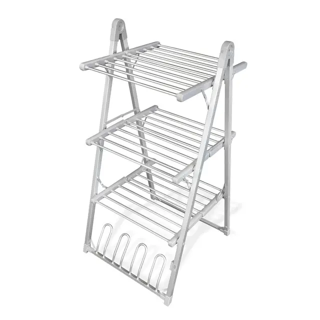 InnovaGoods® Tendedero Eléctrico Plegable Verayer, 30 Barras Calefactadas, 300W, tendedero Capacidad 2 pares zapatillas, Secado Rápido, Bajo consumo, Firme sujeción, Ahorra Espacio, Medida 66x135x73cm