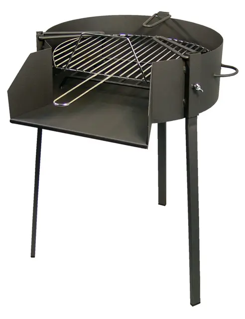 Imex El Zorro - Barbacoa Redonda Ø70 cm con Soporte para Paellera | Barbacoa Exterior sin Humo Portátil | Barbacoa Carbón o Gas | Barbacoa Pequeña y Desmontable para Jardín o Terraza