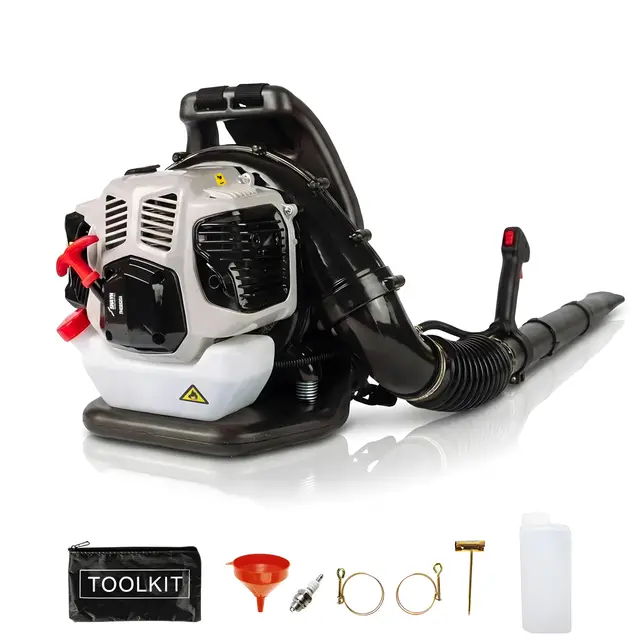 SHAYN Mochila sopladora de hojas de gasolina de 52 cc, fácil arranque, 170 MPH, potente soplador de hojas, gasolina, 890 CFM, antivibración, arnés acolchado, soplador de jardín de 2 tiempos para hojas