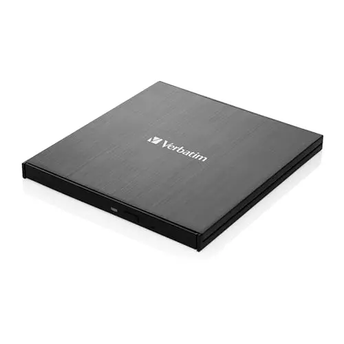 VERBATIM Slimline grabador de Blu-ray compacta I USB 3.2 Gen 1 con conexión USB-C I Grabadora y Reproductor I Ultra HD 4K I I Unidad externa I negro