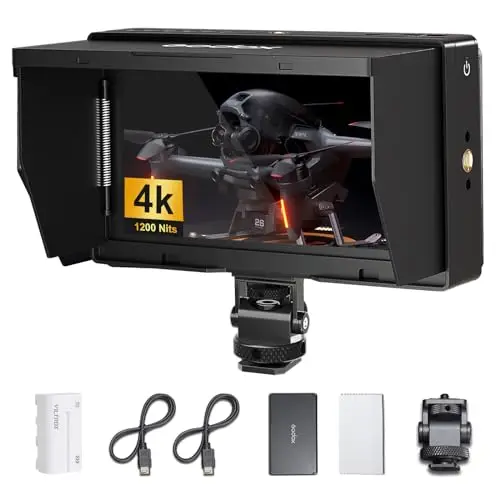 Godox GM55 4K Táctil Cámara Monito 5,5 Pulgadas Externo Monitor 410nit 1920x1080 IPS HDMI 3D LUT con LUT 3D NP-F550 Batería Parasol para Microslr&DSLR para Canon Nikon Sony