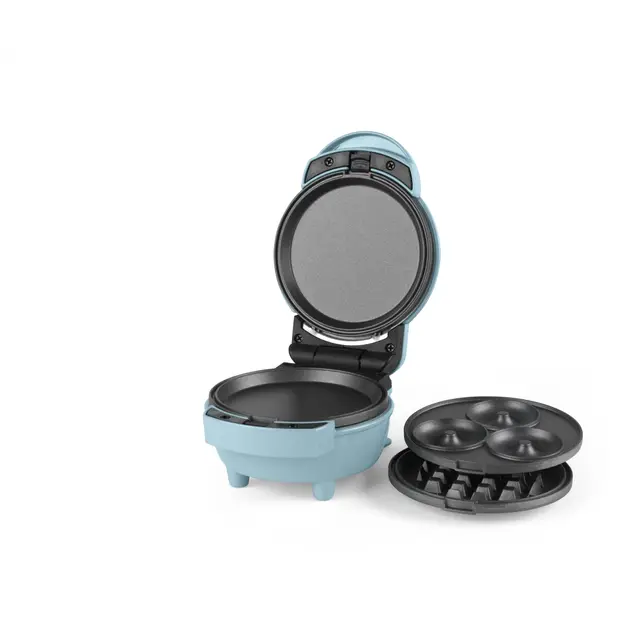Giles & Posner 3 en 1 Mini-Bites Maker - Placas de cocina antiadherentes, máquina de donuts, waffles y pancakes, tiempo de pre-calentamiento de 3 minutos, luces indicadoras de listo, 400W