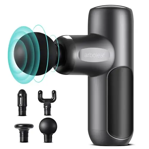 arboleaf Mini Pistola de Masaje, Masajeador Muscular Profesional de 3200 rpm y 5 Velocidades, Massage Gun Silencioso para Relajación Muscular