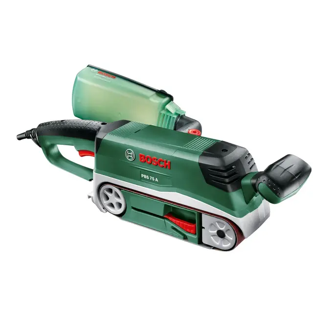 Bosch Lijadora de banda PBS 75 A (710 W, superficie de lijado 76 x 165 mm, dimensiones de la banda 75 x 533 mm, 1 banda abrasiva K 80)