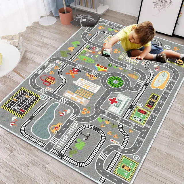 fodeliuy alfombra coches 80x120cm