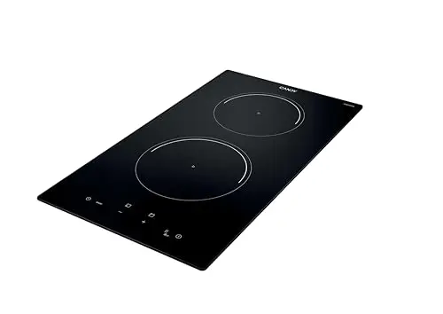 Candy CI32CBB Placa Inducción Dominó, 2 Zonas, 30 CM, 9 Niveles de Potencia, 3,5KW, Mandos Centrales, Indicador de Calor, Bloqueo Infantil, Alerta Sobrecalentamiento y Derrames, Negro