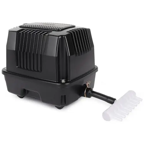 hygger Bomba de Aire para Estanque,25W Potentes Silenciosas Aireador para Estanque de Peces con Conector de Conversión,Air Pump for Large Pond,Fishing Yacht,Fish Farm and Hydroponic